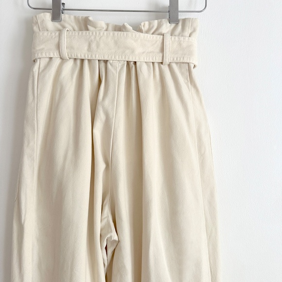 Caron Callahan Devon Pant highwaisted belted paperbag waist cotton 2 4 6 8 / S M - Picture 10 of 12